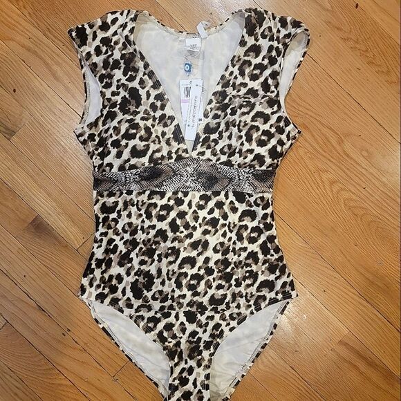 🆕️ Arrival Bleu Rod Beattie Cap Sleeve Animal Print  Women's swimsuit Size 10 - Picture 1 of 9